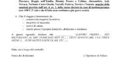 ordinanza 646 e autocertificazione per controllo