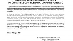 INDENNITA’ DI SERVIZIO ESTERNO NON E’ INCOMPATIBILE CON INDENNITA’ DI ORDINE PUBBLICO